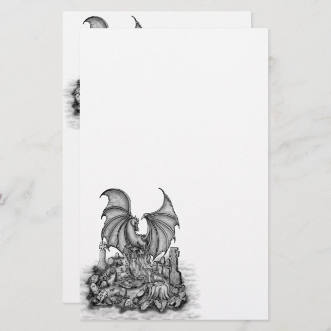 Dragon with Zombie Stationery (Front/Back)