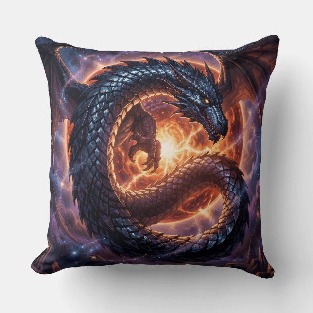 Dragon World – The Realm of Fire and Magic´3 Throw Pillow (Front)