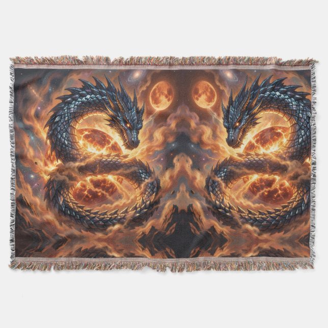 Dragon World – The Realm of Fire and Magic´4 Throw Blanket (Front)