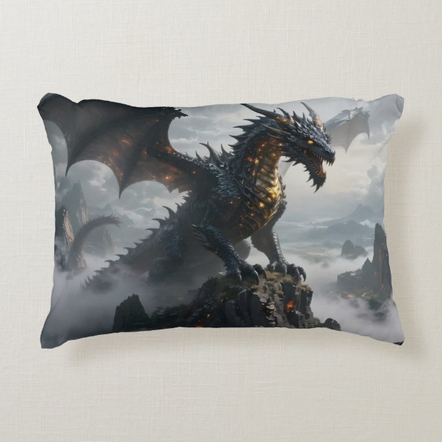 Dragon World – The Realm of Fire and Magic Accent Pillow (Front)