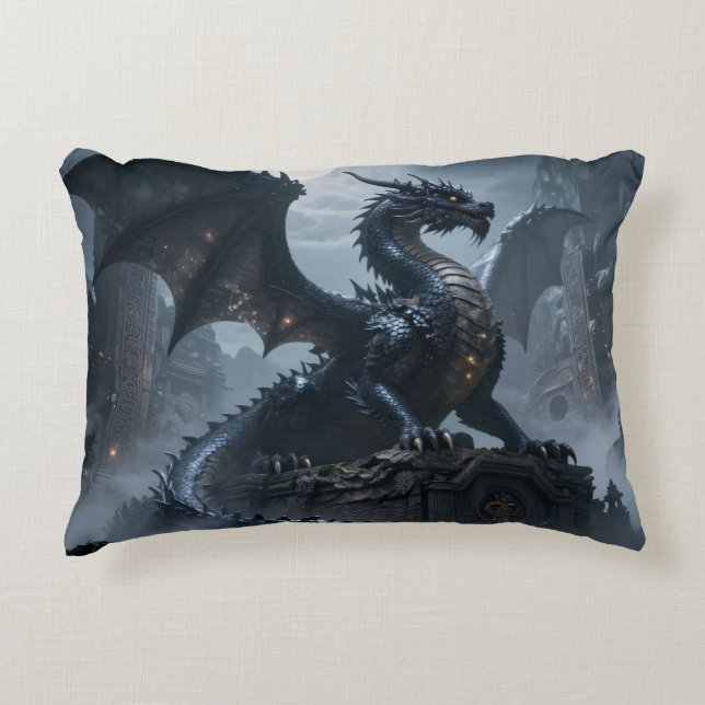 Dragon World – The Realm of Fire and Magic Accent Pillow (Front)