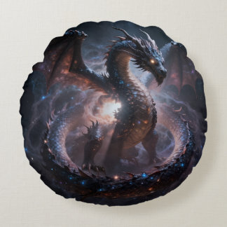 Dragon World – The Realm of Fire and Magic Round Pillow