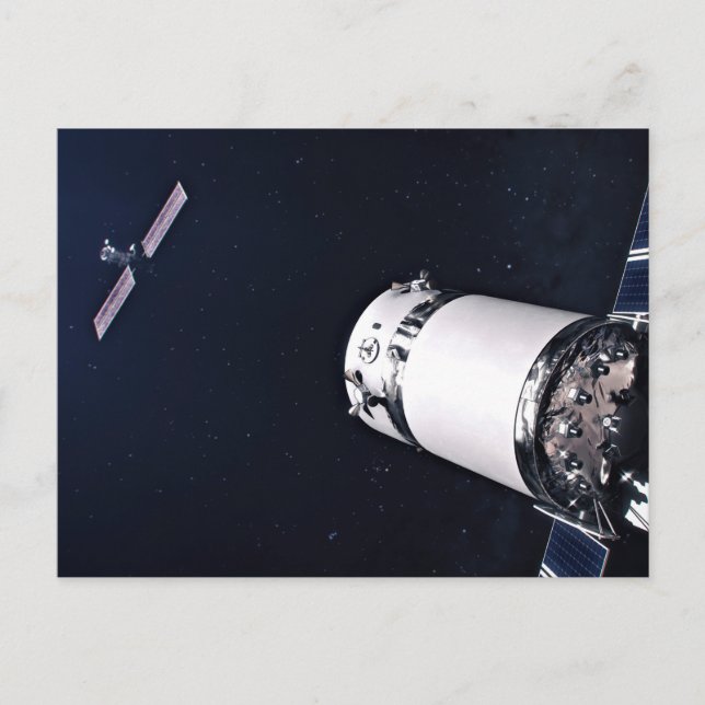Dragon Xl Spacecraft Approaching A Lunar Gateway. Postcard (Front)