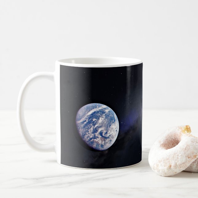 Dragon Xl Spacecraft With Planet Earth In Distance Coffee Mug (With Donut)