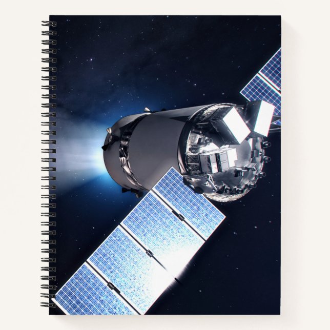 Dragon Xl Spacecraft With Planet Earth In Distance Notebook (Front)