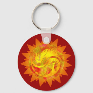 Dragon Yin Yang Keychain