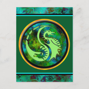Dragon Yin Yang Postcard