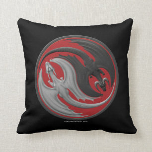 Dragon Yin-Yang Throw Pillow