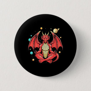 Dragon Yoga Pose Meditation Dragon Do Yoga On Spac 2 Inch Round Button
