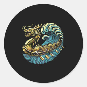 Dragonboat Dragon Boat Racing Dragon Boat Festival Classic Round Sticker