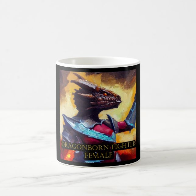 Dragonborn Fighter Female Coffee Mug (Center)