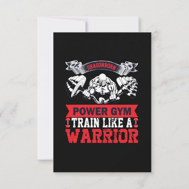 Dragonborn power gym train like a warrior invitation (Front)