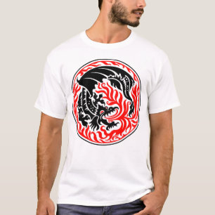 Dragoncircle - Black with Red Fire T-Shirt