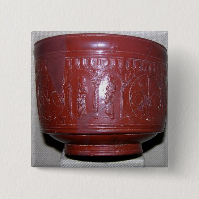 Dragondorff cup, from Graufesenque, c.150 BC (terr 2 Inch Square Button (Front)
