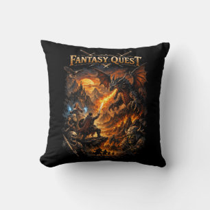 Dragonfire Quest Throw Pillow