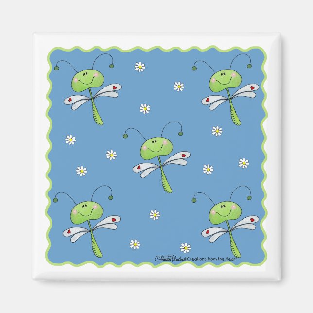 Dragonflies and Daisies Magnet (Front)