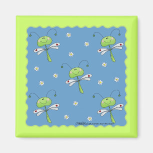 Dragonflies and Daisies Magnet