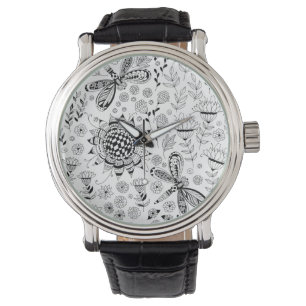 Dragonflies and flowers watch