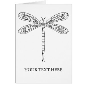 Dragonflies and Lilies Colouring Card