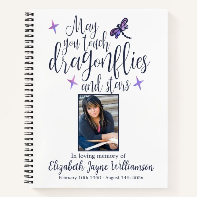 Dragonflies and Stars Funeral Memorial Livre d'or (Devant)