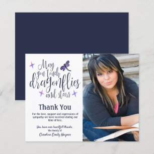 Dragonflies And Stars Thank You Funeral Sympathy Card