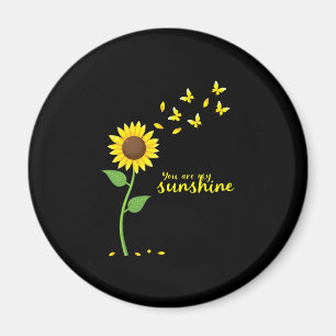 Dragonflies and Sunflower You Are My Sunshine (1) Magnet