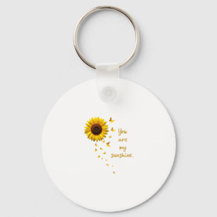 Dragonflies and Sunflower You Are My Sunshine Keychain