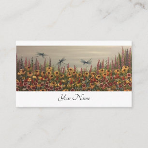 Dragonflies and wildflowers enclosure card