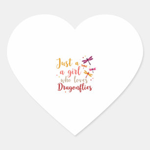 Dragonflies Animals Women Gift Idea Dragonfly (1) Heart Sticker