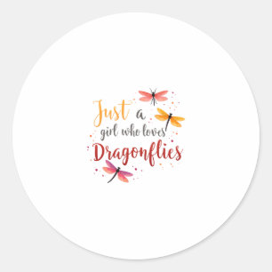 Dragonflies Animals Women Gift Idea Dragonfly (3) Classic Round Sticker