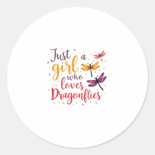 Dragonflies Animals Women Gift Idea Dragonfly (4) Classic Round Sticker