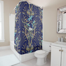 Dragonflies Art Nouveau Rideau de douche Motif