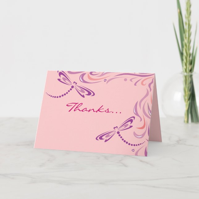 DRAGONFLIES Baby Naming Carte de remerciements (Devant)
