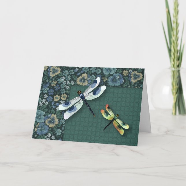 Dragonflies Birthday Card (Large Print) (Front)