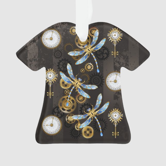 Dragonflies de Steampunk sur arrière - plan rayé b (devant)
