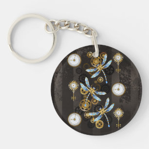 Dragonflies de Steampunk sur arrière - plan rayé b