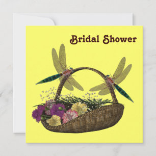 Dragonflies Flower Basket Bridal Shower  Invitation
