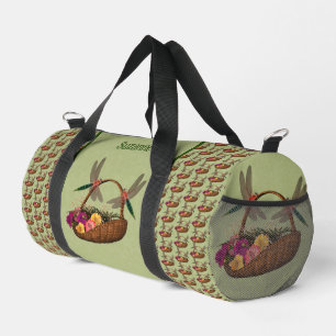 Dragonflies Flower Basket Personalized Duffle Bag