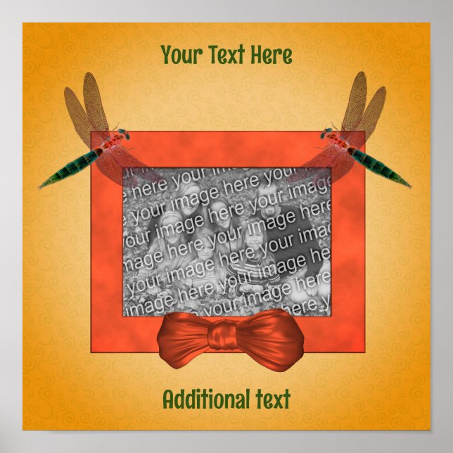 Dragonflies Frame Create Your Own Photo Poster (Front)