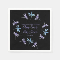 Dragonflies Hand Painted Baby Shower Black