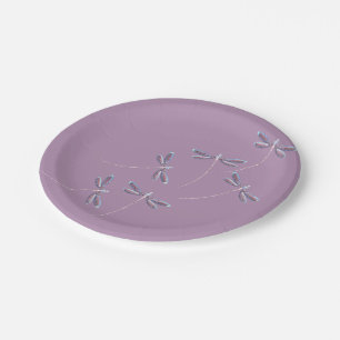 Dragonflies in flight paper plate
