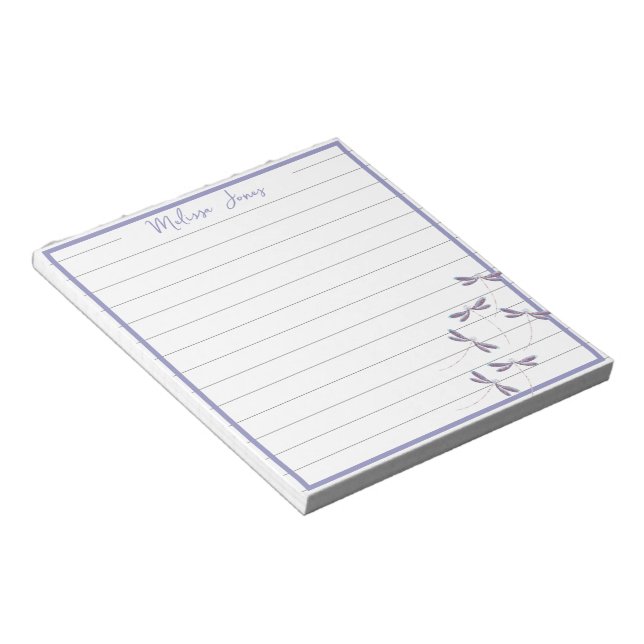 Dragonflies in flight personalized notepad (Angled)