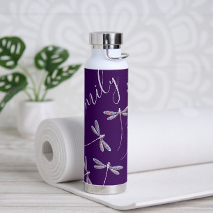 Dragonflies in flight personalized water bottle