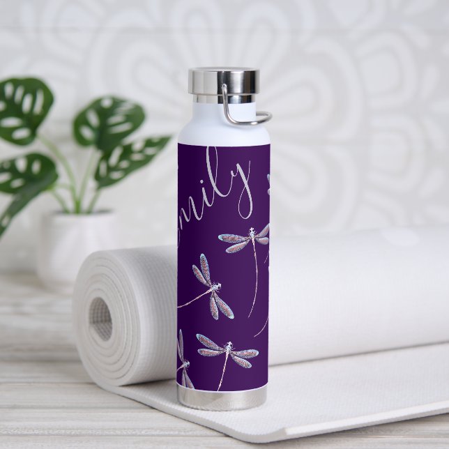 Dragonflies in flight personalized  water bottle (Yoga)