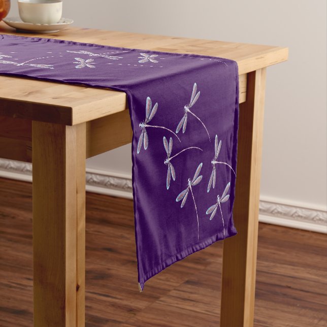 Dragonflies in flight short table runner (In Situ)