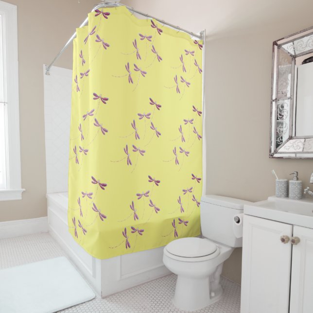 Dragonflies in flight shower curtain (In Situ)
