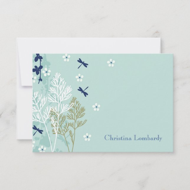Dragonflies in the Meadow Personalized Stationery Invitation (Front)