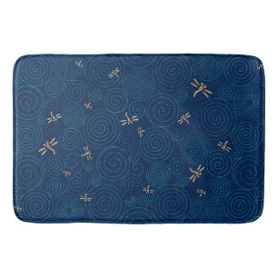 dragonflies in the rain bath mat