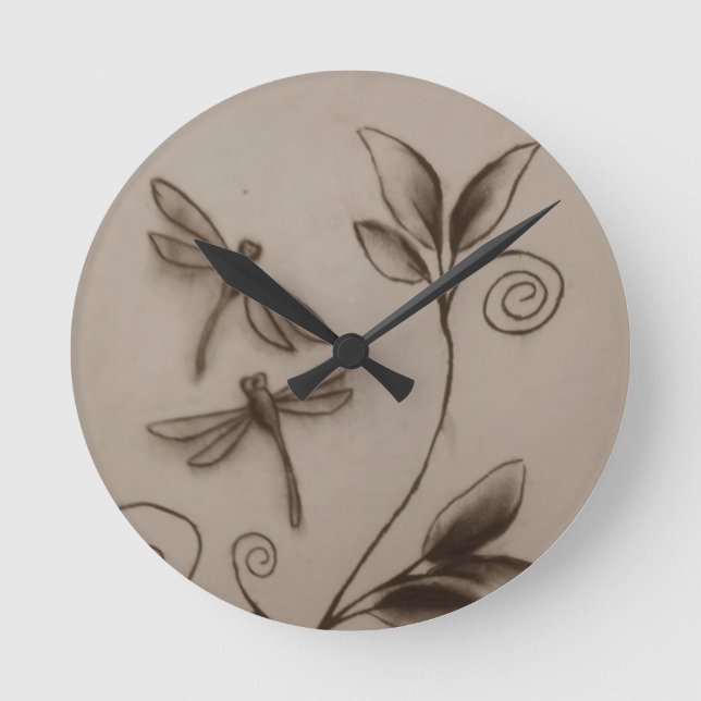 Dragonflies.jpg Round Clock (Front)