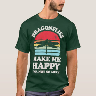 Dragonflies Make Me Happy Sunset Retro for Men Wom T-Shirt